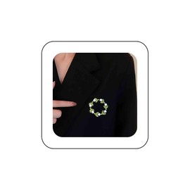 Iaceble Pearl Leaf Brooch Pin Green Wreath Brooches Scarf Button Buckle Pearl Circle Brooches Pin Leaf Sweater Brooch Leaf Leaves Brooch Lapel Pin Decorative for Women and Girls Gift