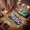 Music Elements Area Rug Wooden Board Graffiti Musics Art Text