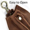 1 Pcs Leather Mini Medieval Pouch Keychain, small leather drawstring