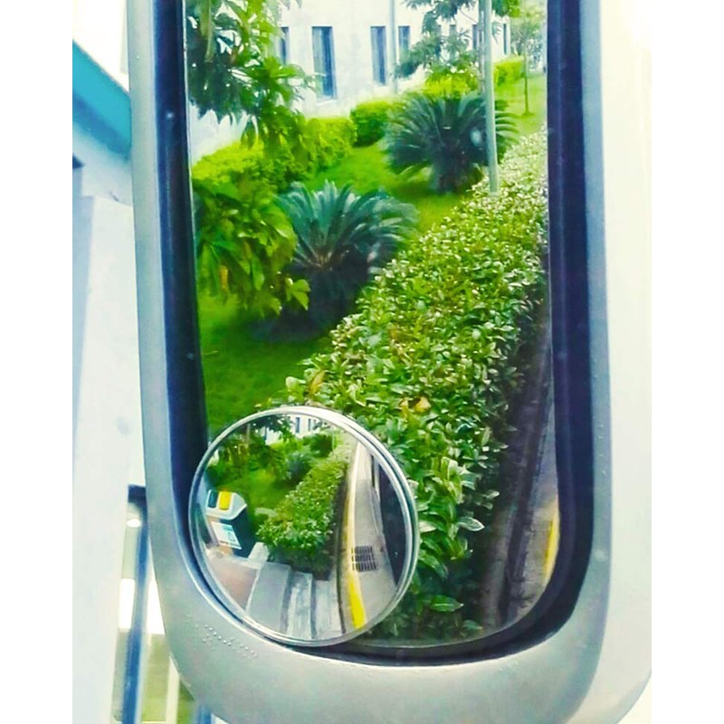 Blind Spot Mirror, Ampper 3-3/4" Round HD Glass Convex Aluminum