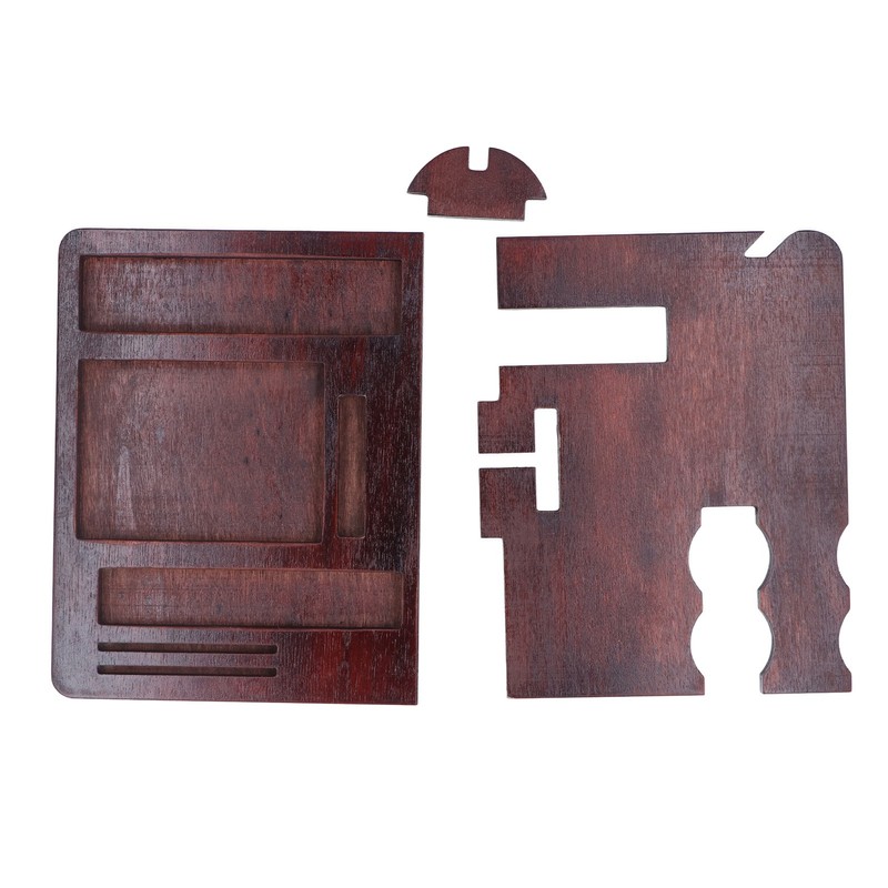 Desktop Storage Bracket Multifunctional Wooden Mobile Phone Base Watch Glasses