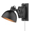 Hawthorn 1 Light Articulating Wall Sconce Matte Black with Matte