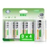 EBL Rechargeable D Batteries, 10000mAh Ni-MH High Capacity D Cell