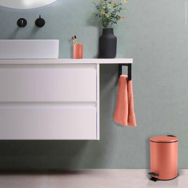 Spirella Adelar Cosmetic Bin, 3 Litres, Stainless Steel with Soft-Close Mechanism and Inner Bucket, Bathroom Bin, Soft Close Waste Bin, Terracotta Red