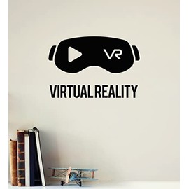Vinyl Wall Decal Virtual Reality VR Headset Gamer Room Gaming Video Games Stickers Mural (ig6398) Black