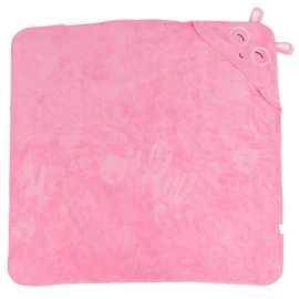 Kids Bath Towels Hooded Cartoon Bathrobe Thicken Coral Fleece Soft Highly Absorbent 90x90cmPink Bunny