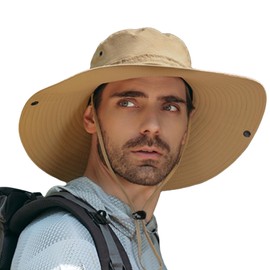 Favoreal Men's Hat, Large Size, Sun Protection, Bucket Hat, Mesh, Breathable, Quick Drying, String Included, Light Blocking, UV Protection, Heatstroke Prevention, Sunshade Hat, Bicycle Cap, Climbing,