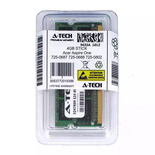A-Tech 4GB SODIMM Acer Aspire One 725-0687 725-0688 725-0802 PC3-8500