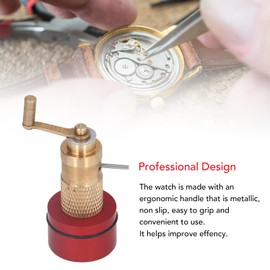 Watch Mainspring Winder, Brass Watch Winding Tool Set with Fixed Base Ring, Hand Crank and Storage Box Protable Watch Winder Repair Tools for 2000, 2671, 2235, 8200, 3135/2824, 2892/2836 Movement