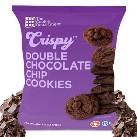 The Cookie Department: Crispy Cookie Bites Double Chocolate Chip 2.5 oz Bags (Pack of 6) - Nut Free, Kosher
