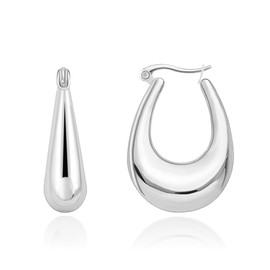 Kenivira Hoop Earrings for Women Hoop Earrings Silver Gold Hypoallergenic Lightweight Hoop Earrings for Women, Brass