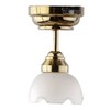 Houseworks, Ltd. Dollhouse Miniature LED Ceiling Lamp, Large Frosted Tulip