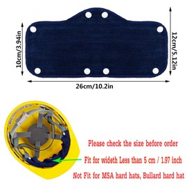 Topbuti 15 pcs Cotton Washable Hard Hat Sweatband, Reusable Terry Sweatband with Liner Snap, Hard Hat Accessories, Absorber Terry Snap on Sweat Band Liner for Hardhat (Blue)