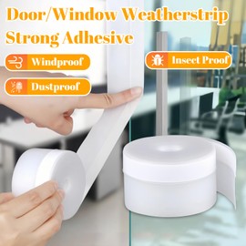 ZOMPAGO Silicone Door Seal Strip,Strong Adhesive Transparent Weather Stripping for Sliding Windows and Door Frames,1.77inx16.4FT,Seal Strip for Soundproofing,Dustproof,Waterproof,Windproof,Durable