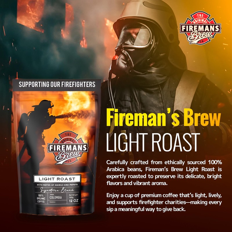 Firemans Brew Light Roast Coffee – Bold & Robust Ground