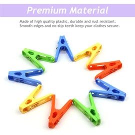 Morices 20 Pcs Colorful Plastic Clothespins, 4 Bright Colors Windproof Clothesline Clothespins, Mini Colored Hanging Clips for Crafts, Papers, Photography, DIY Projects, Towel Clips, Quilt Clips,