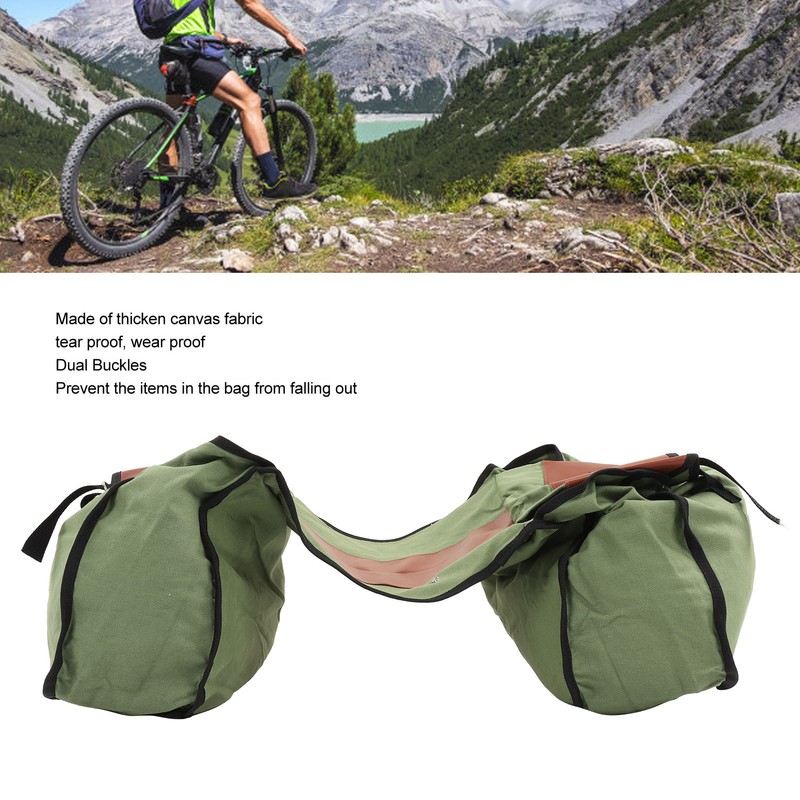 Bicycle Bike Rear Seat Carrier Bag Canvas Cycling Double Bags