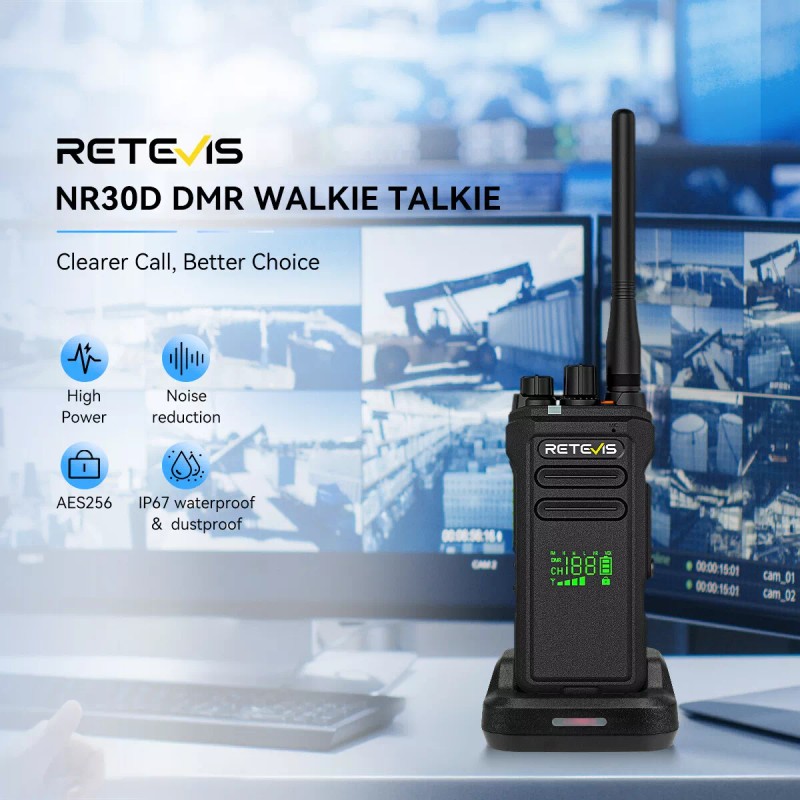 Retevis NR30D DMR IP67 AES256 ARC4 Noise Cancelling UHF Two