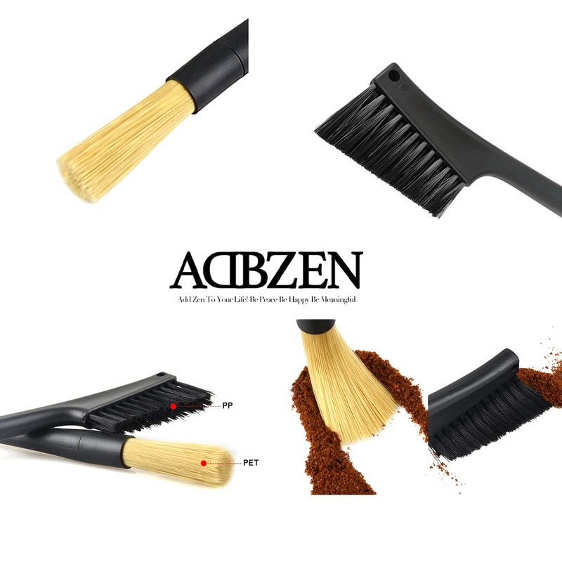 ADBZEN Coffee Cleaning Brush Removable Dual Purpose Dusting Coffee Brush