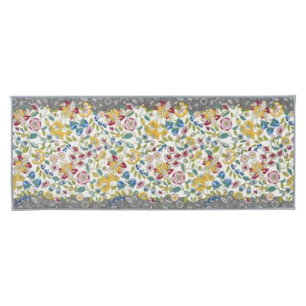 Kawashima Textile Celcom MINTON FT1230 Kitchen Mat, Garden Natural, Light Gray, 19.7 x 59.1 inches (50 x 150 cm)