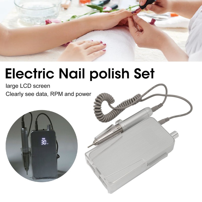 35000rpm Manicure Pedicure Kit Electric Portable Rechargeable 2600mAh Battery Nail