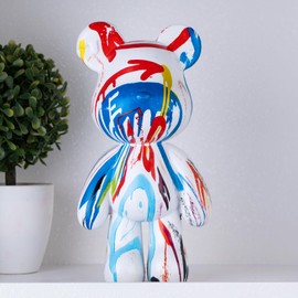 Coniuty Animal Sculpture Resin Bear Statue Decor, Art Figurine Home Ornament Decoration for Office, Living Room, Bedroom, Book Shelf, TV Cabinet, Desktop (Type C)