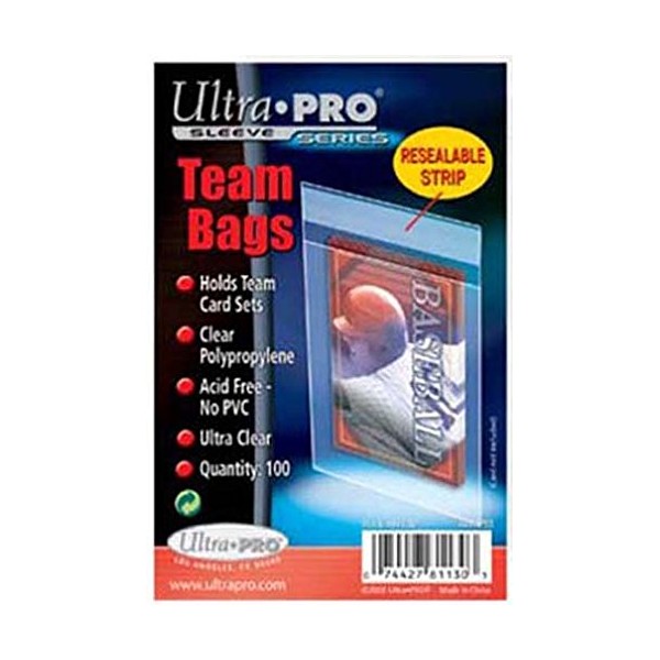 10 Ultra Pro Team Bags Resealable (10 100ct Packages) - for Storing Card Sets And Top Loaders