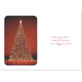 doodlecards Aunt and Uncle Christmas Card Red Christmas Tree Medium Size Christmas Card for Aunt & Uncle with Plain Envelope