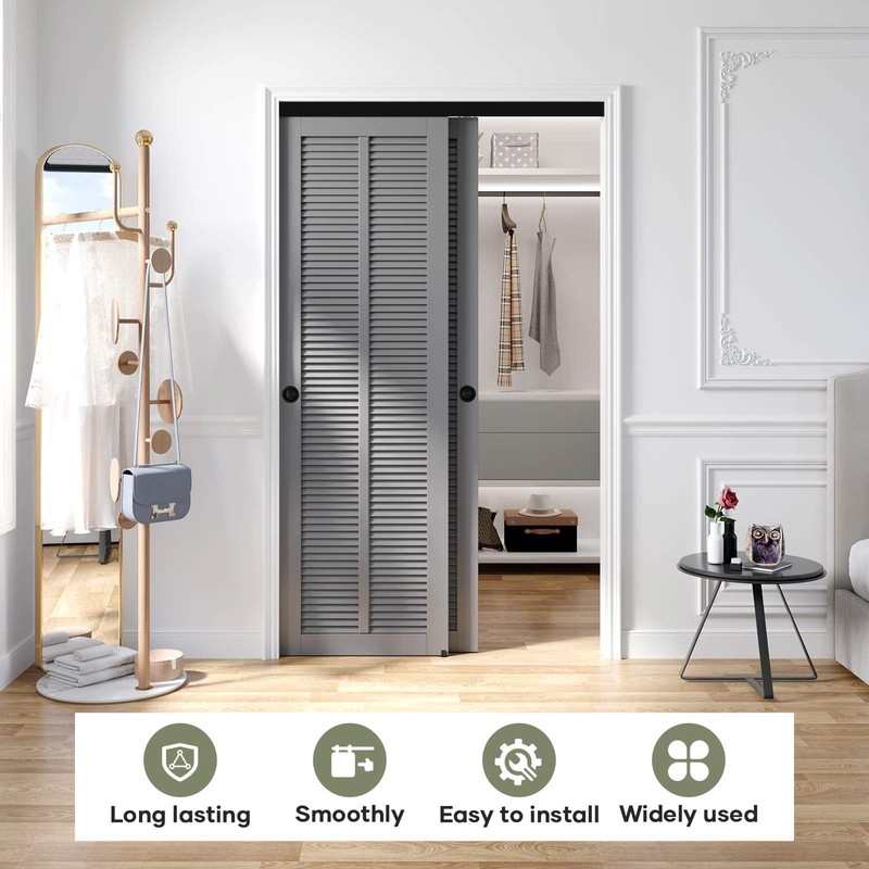 EaseLife 4 FT 48in Bypass Double Sliding Pocket Door Hardware