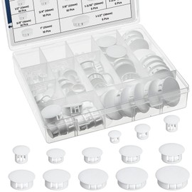 White Nylon Plastic Hole Plugs Assorted 13Values 1/4" 5/16" 3/8" 1/2" 5/8" 3/4" 7/8" 1" 1-1/8" 1-3/16" 1-1/4" 1-3/8" 1-1/2" Hole Plug Cover Kit for Furniture Cabinet Insert End Caps