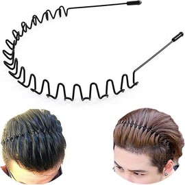Triko Diadema Ondulada de Moda, Diadema Zigzag para Hombre, Unisex Flexible, Antideslizante y Ajustable, Banda Metálica Elástica para Mujeres y Hombres, Ideal para Deportes