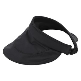 JNGUOSICN Women Wide Brim Sun Hat Roll Up Empty Top Golf Tennis Visor UPF 50+ Quick Dry Foldable Ponytail Beach Cap for Outdoor Cycling Hiking Camping Fishing Running Trekking Black