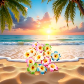 10Pcs 7cm Multicolor Hawaii Plumeria Flower Clips Hawaiian Flower Hair Barrettes Beach Party Hair Clips Artificial Tropical Hairpins for Wedding Hair Accessories, Hair Clips