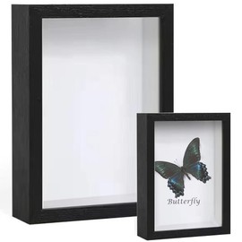 A4 3D Shadow Box Frame, Black Deep Picture Frame with 3cm Depth – Display Box for Wall Hanging or Tabletop – Memory Box for Photos, Keepsakes, Crafts, Medals, Dried Flowers, Baby Items