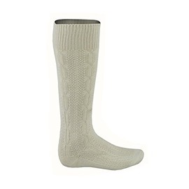 FAIZI FASHION Mens Bavarian Oktoberfest/Causal Lederhosen Socks Pairs - White (7 UK / 41 EU)