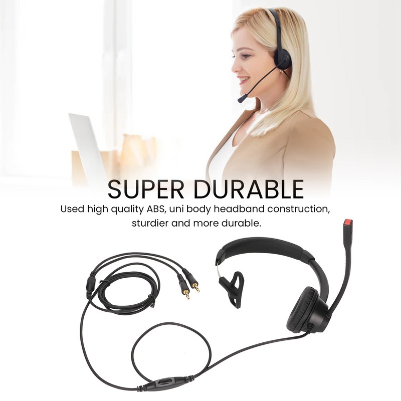 3.5mm Monaural Headset 3 Section Dual 3.5mm Plug PC Business