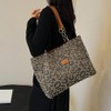 Lushandy Leopard Tote Bag, Leopard Purse Canvas Cheetah Purse Leopard