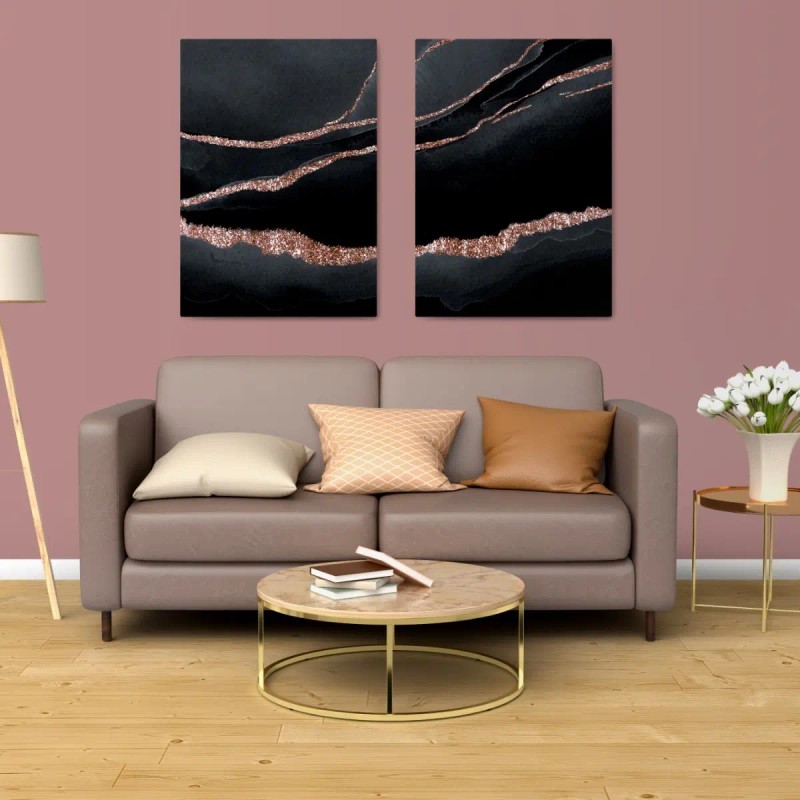 Set De Pinturas De Figuras Geometricas Canvas 3pz De 65x43cm