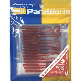 メジャークラフト ルアー ワーム パラワーム カーリーテール イカナゴ #42 クリアレッド PW-CURLY