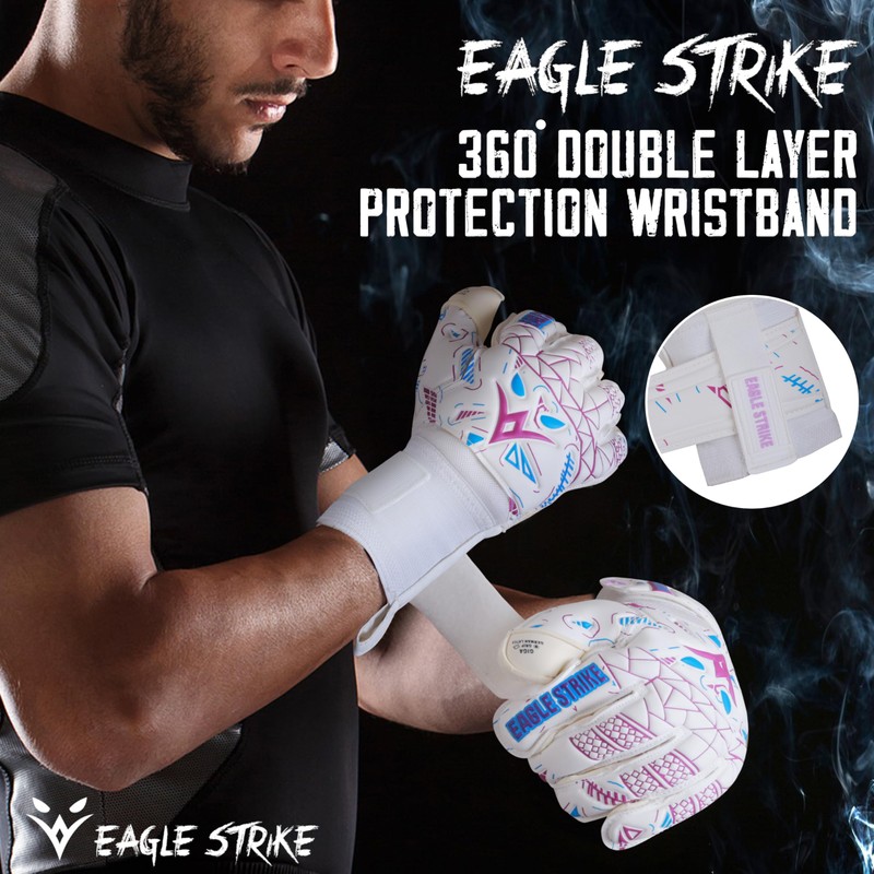 Soccer Goalie Gloves - Fingers Protection, Sizes 5 to 11,