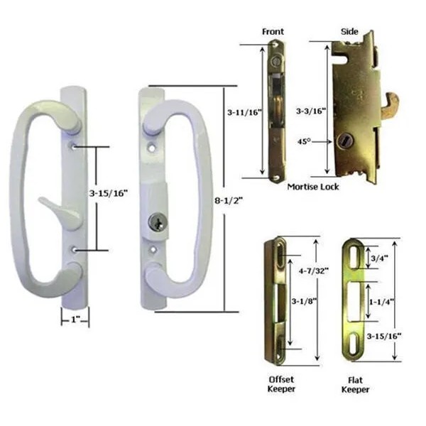 Truth Hardware Sliding Glass Patio Door Handle Kit Mortise Lock