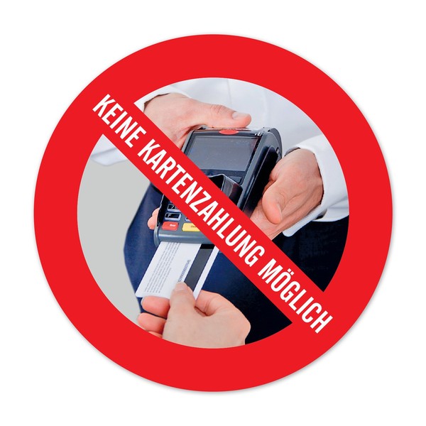 WIRKSAMWERBEN Sticker: Cash Only, Cash, No Card Payment, Credit Cards
