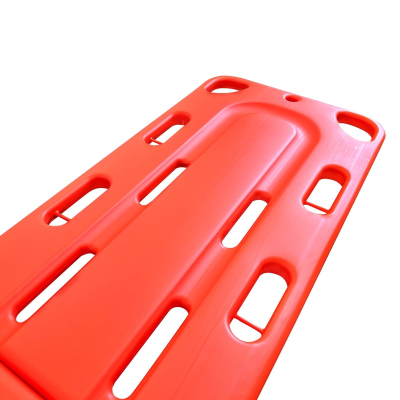 Folding Plastic Spinal Board Stretcher, Water-Floatable Lightweight Rescue Stretcher, Compact