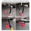 Winch rope protector,Polyester Winch Rope Protective Sleeve Black Universal for