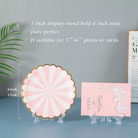 Tincogo Clear Plastic Easels or Stand / Plate Holder for Displaying Pictures or Other Items at Weddings, Home Decoration