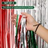 Ohiyoo Christmas Foil Fringe Curtains, 3 Pack 3.3 x 6.6