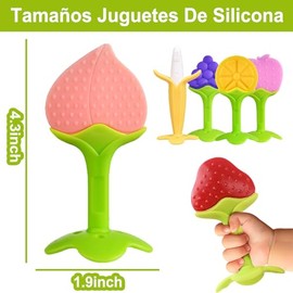 8 Piezas Juguetes de Silicona para la Dentición, Mordedor con Forma de Mando a Distancia Apto para Masticar, Puede Aliviar el Dolor de Encías, Sin BPA
