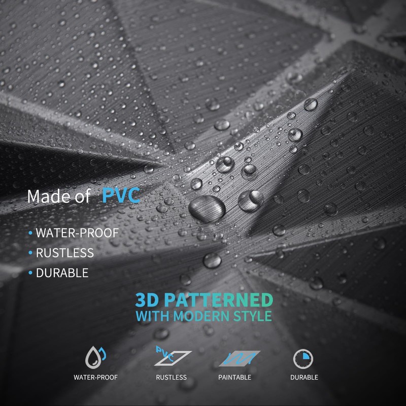 Art3d 3D Diamond Design Paneling for Interior Decor, Living Room,