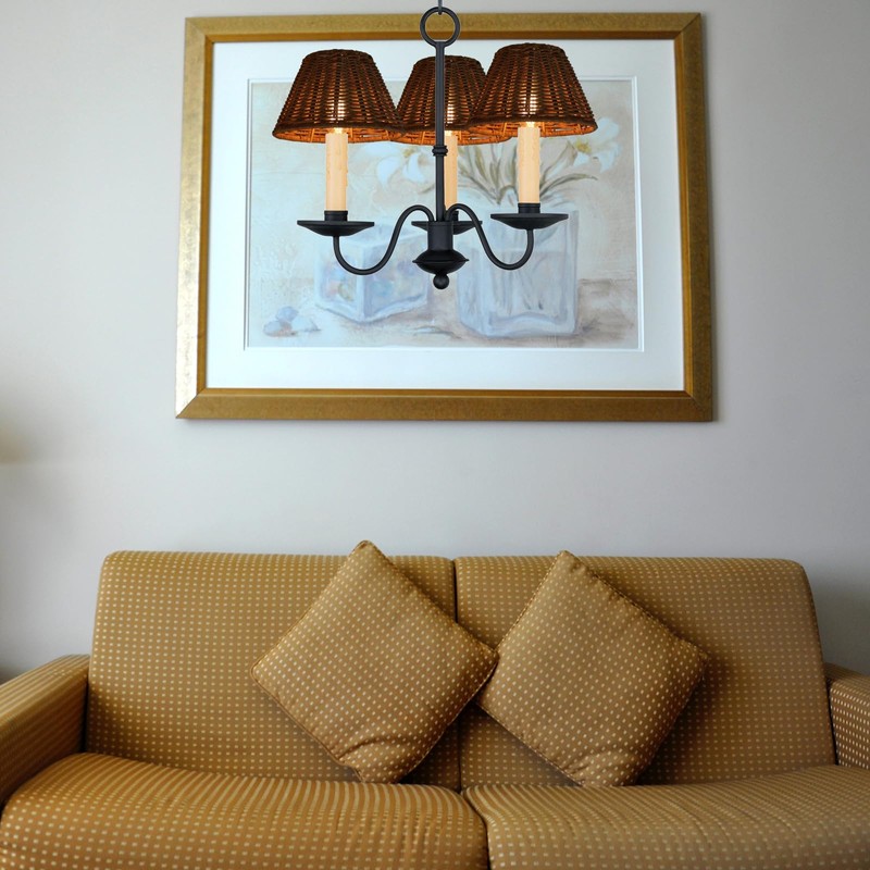 mini lampshades set of 3,Lamp Shade Rattan Clip-On shades,empire/barrel shape,woven