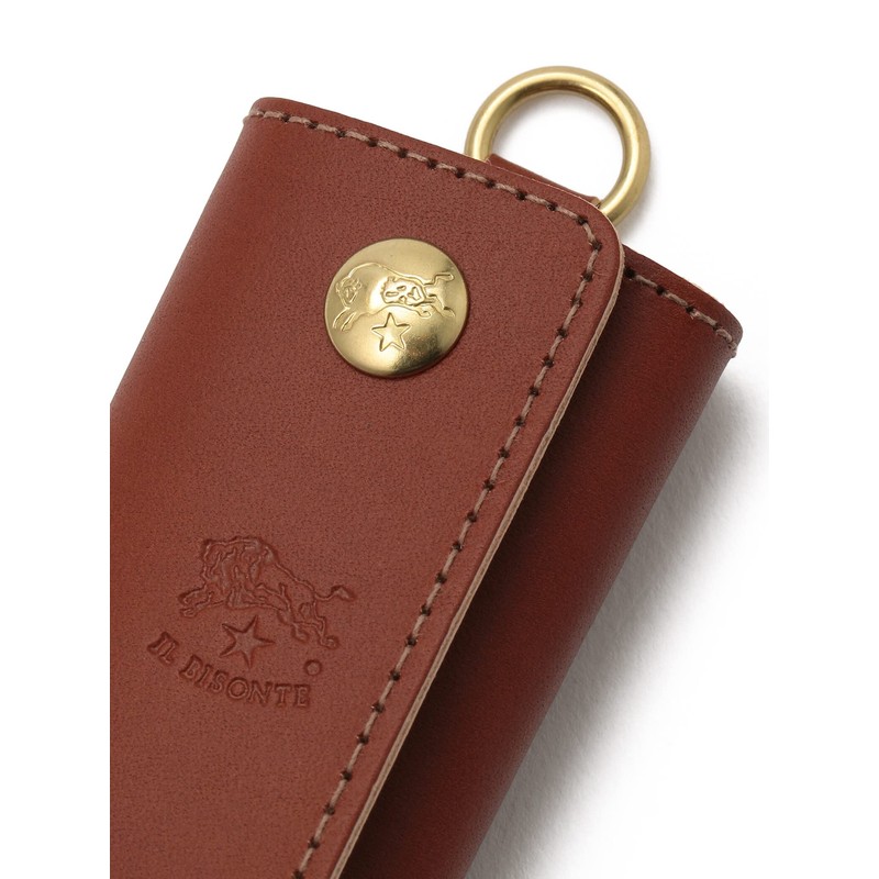 IL BISONTE Key Case, Leather, Genuine Leather, Cowhide Leather, Women's,